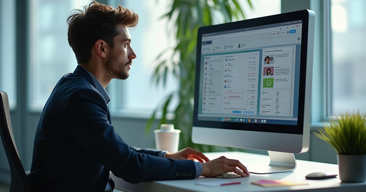 vendedor-multicanal-computador-888 Como usar CRM para integração com WhatsApp e outros canais
